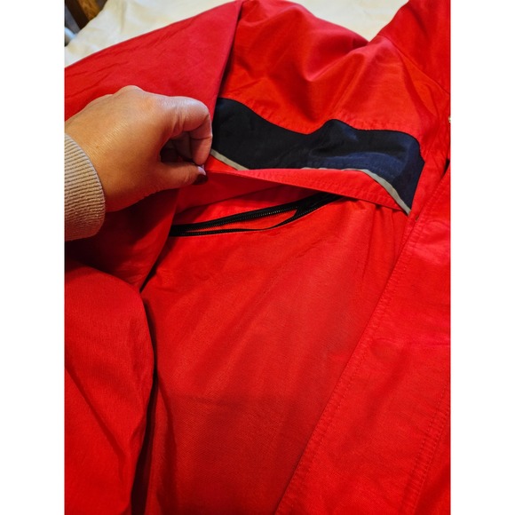 St.Johns Bay Mens Red Navy Blue White Color Block Ski Snowboard Jacket Vtg XL - Picture 4 of 8